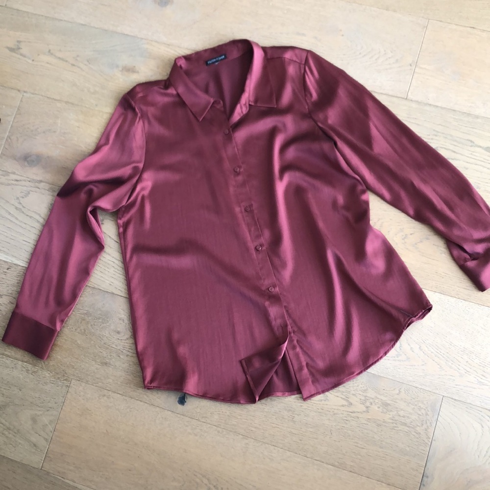 Veste Ouverte En Soie Lavée Eileen Fisher - Bordeaux Vin - Taille S - Occasion Excellent état